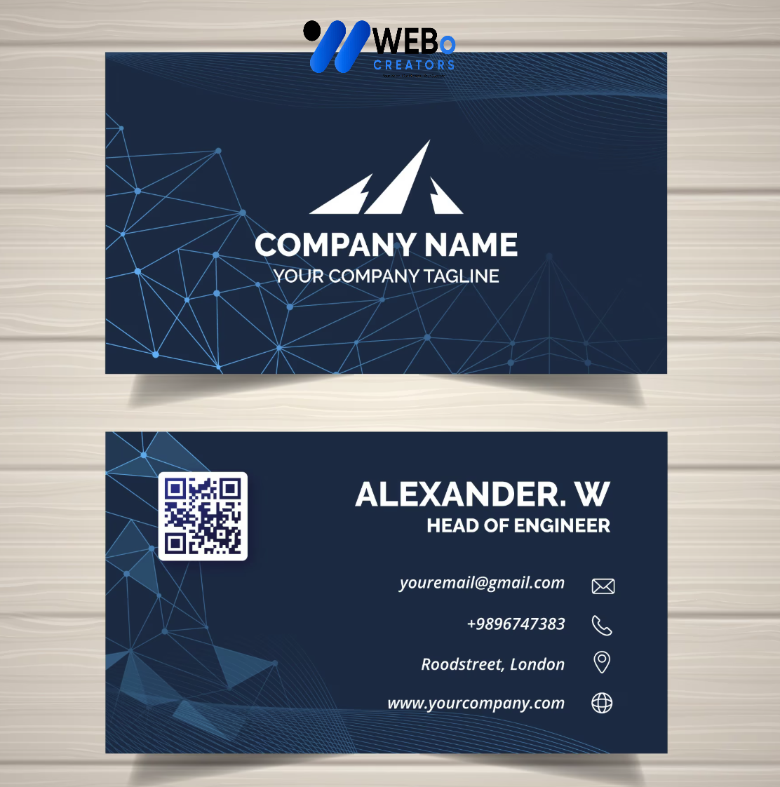 Elegant Professional Business card design with golden stripes Agency in Las Vegas